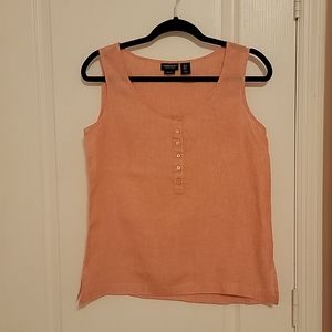 Jones & Co, Jones New York linen tank, light orange/peach, sz S,